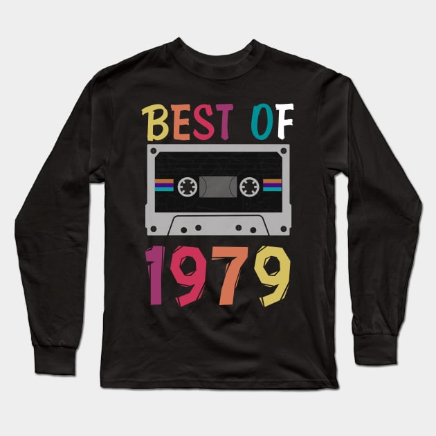 40th Birthday Shirt For Men & Woman - 1979 T-Shirt - Gift For 40 Years Olds - Vintage 1979 Tee - 40 B-Day Shirts- Retro Cassette 1979 Long Sleeve T-Shirt by Rosomyat